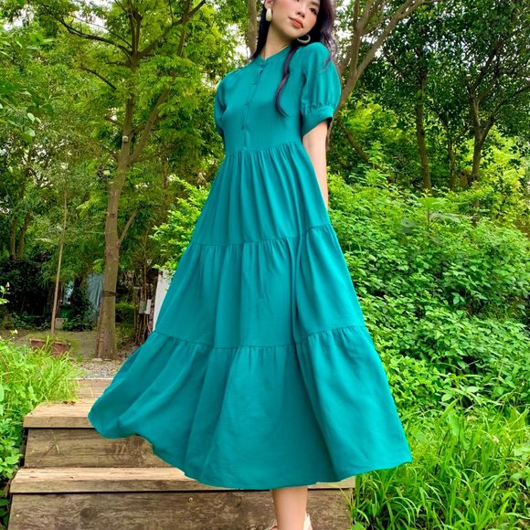 ALANTINO MIDI TRENDS WOMAN DRESS-GREEN - Picture 3 of 5